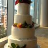 The Courtney The Mint Museum Uptown  4 Tier Serves 160
Tier 1 Almond Pound Cake with Vanilla ButterCream

Tier 2 White Wedding Cake with
Raspberry/Lemon Filling

Tier 3 Vanilla Pound Cake with Raspberry Glaze

Tier 4 Lemon Pound Cake with Raspberry Mousse Filling


