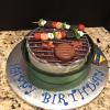 Grill Cake
Almond Pound Cake With Ganache And Vanilla Filling/Frosting 
Fondant Decorations