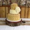 Rustic 3 Tier Ivory Wedding Cake
Butter Almond Pound Cake 

