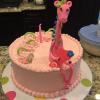 10" Happy Birthday Vanilla Pound Cake with Cream Cheese Filling and Pink Vanilla ButterCream Frosting 
Decorations:  Giraffe