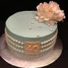 10" Vanilla Pound Cake  Teal with ivory