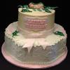 Sweet Pea Baby Shower Cake! Delivered to The Chimney's of Marvin Clubhouse.  2 Tier Cake 12" Petal Vanilla Pound  for the bottom tier 8" Round Almond Pound Cake
