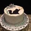 This beaufiful birthday cake is a vanilla pound cake and vanilla filling and frosting. 
